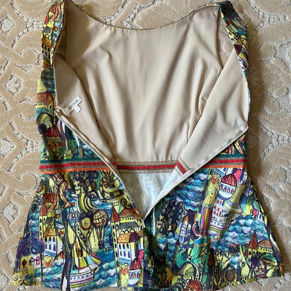 Weston Women's Large Peplum Sleeveless Multicolored Top - Picture 7 of 13